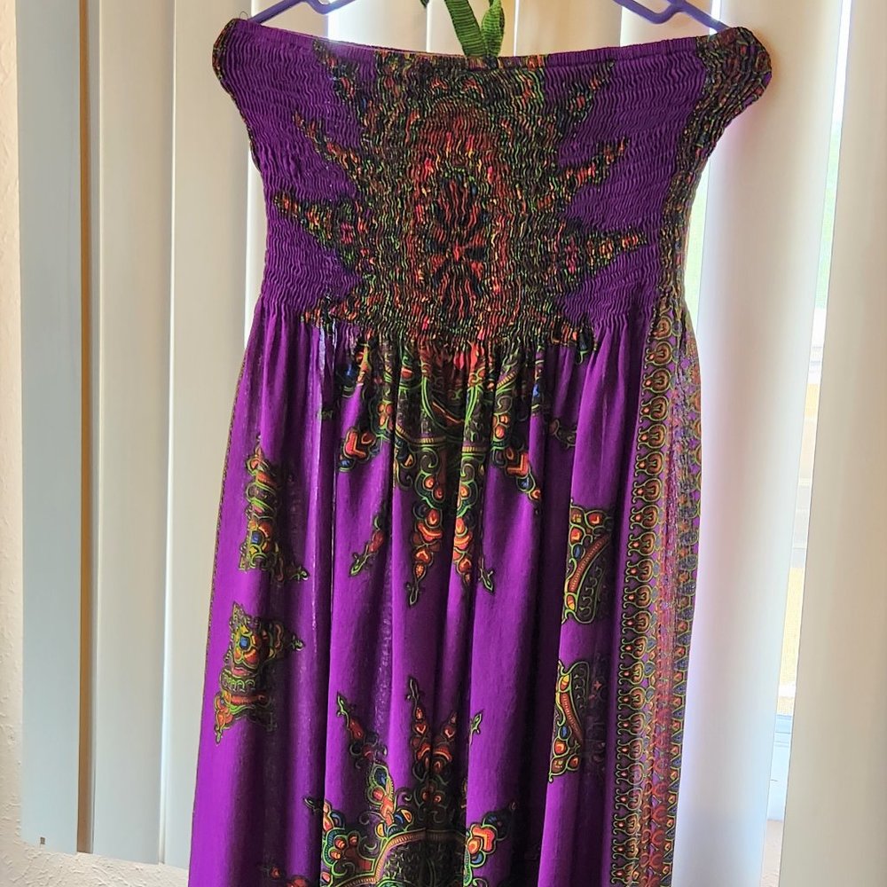 JACKPOT LONG SUMMER DRESS PURPLE SIZE FITS MOST